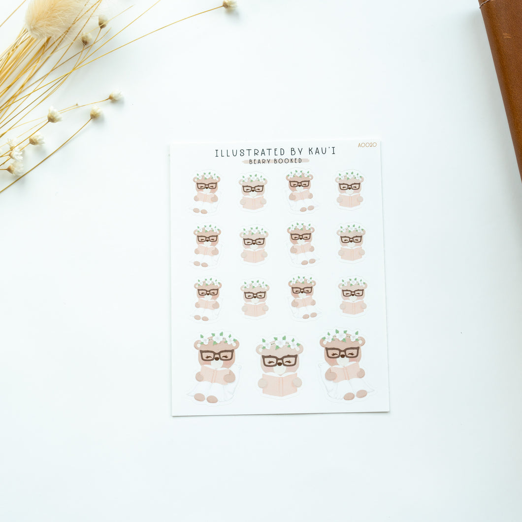 Beary Booked Sticker Sheet A0020
