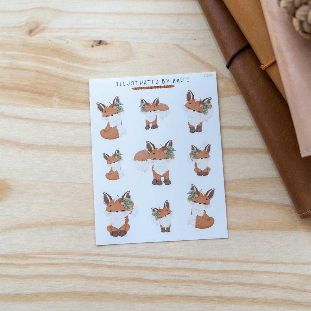Autumn the Fox Sticker Sheet A0034