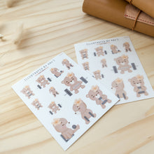 Load image into Gallery viewer, Leg Day Bear Sticker Sheet A0047
