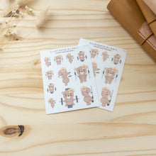 Load image into Gallery viewer, Chest &amp; Triceps Bear Sticker Sheet A0049

