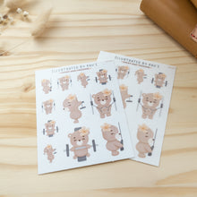 Load image into Gallery viewer, Chest &amp; Triceps Bear Sticker Sheet A0049
