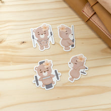 Load image into Gallery viewer, Chest &amp; Triceps Bear Matte Vinyl Sticker Die Cut Pack AD0049
