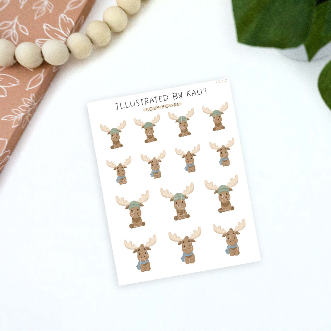 Cozy Rocky The Moose Sticker Sheet A0010