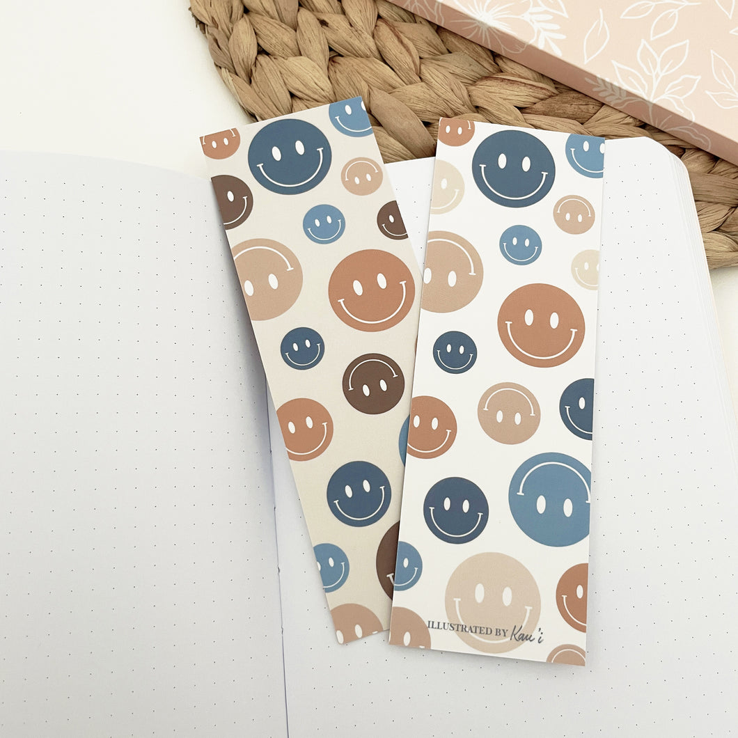 Happy Face Pattern Double Sided Bookmark BM0003